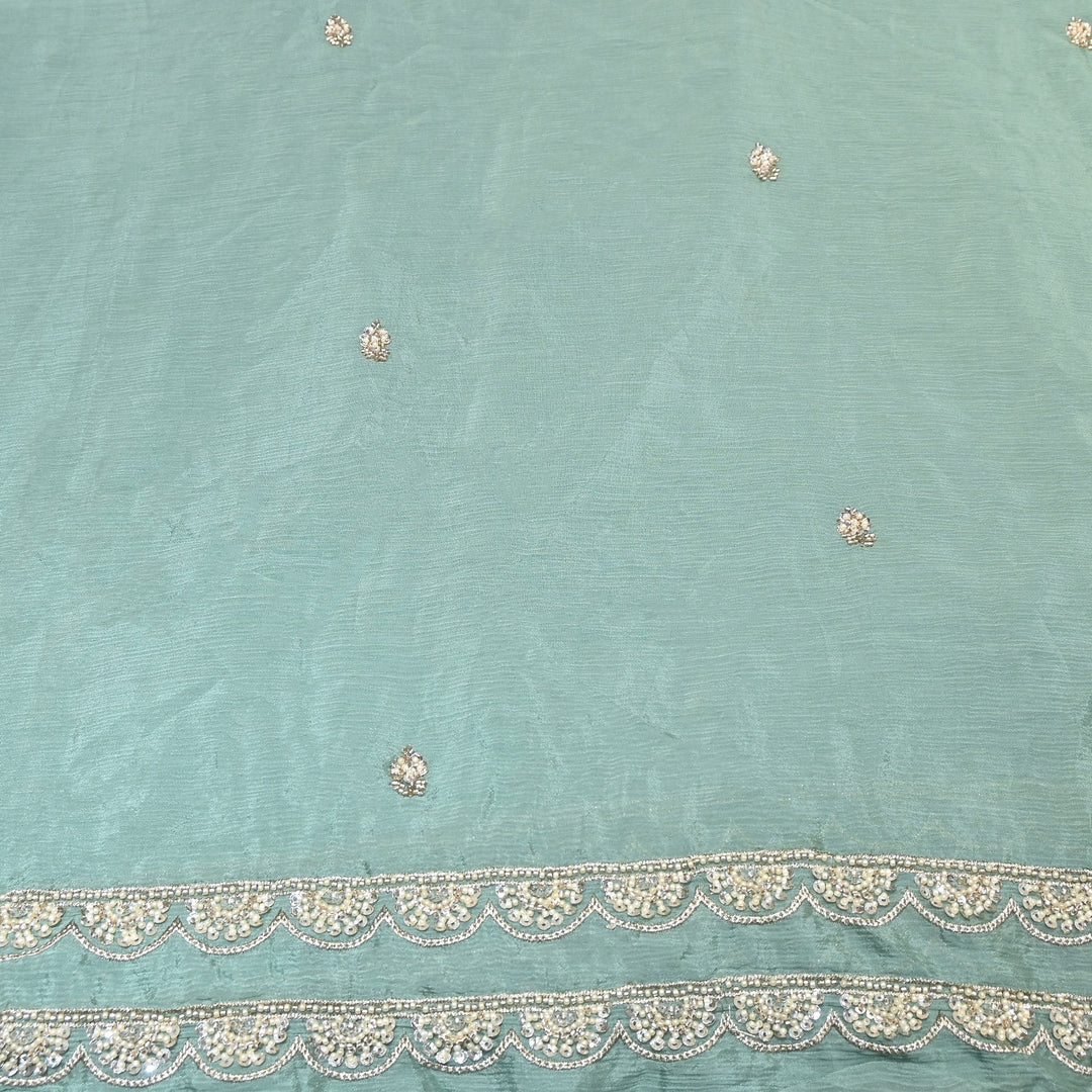 Premium Chinon Moti & Sequence Embroidery Dupatta Fabric | Designer Fabric - V2652C-4