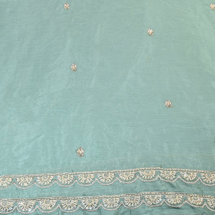 Premium Chinon Moti & Sequence Embroidery Dupatta Fabric | Designer Fabric - V2652C-4