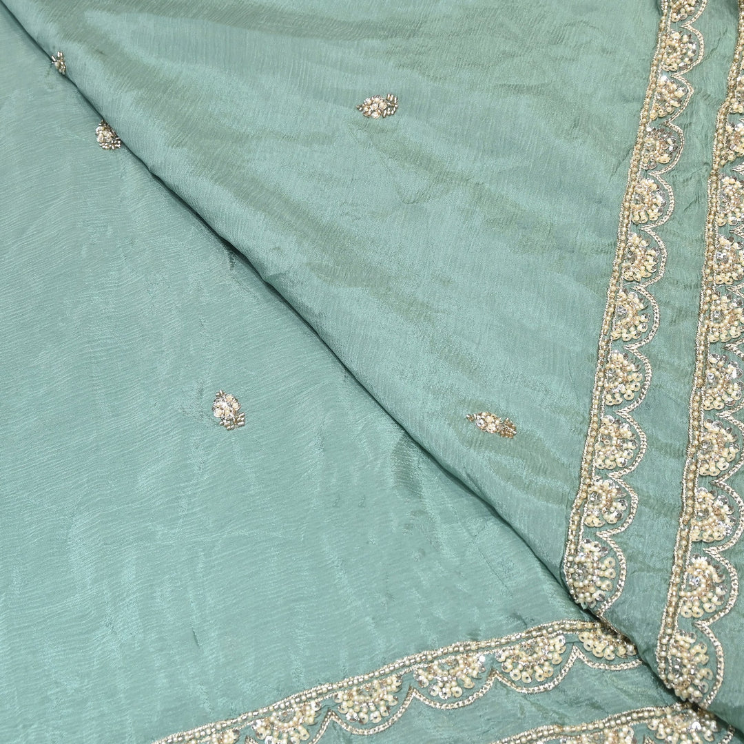 Premium Chinon Moti & Sequence Embroidery Dupatta Fabric | Designer Fabric - V2652C-4