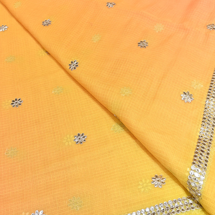 Kota Zari Foil Embroidery Fabric – Lightweight Designer Ethnic Fabric 200156-2
