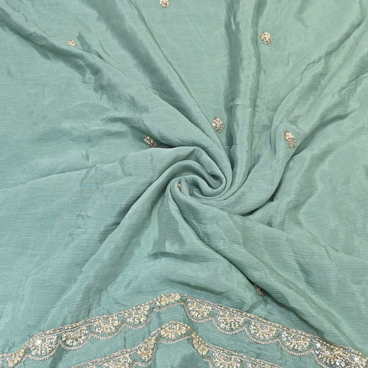 Premium Chinon Moti & Sequence Embroidery Dupatta Fabric | Designer Fabric - V2652C-4