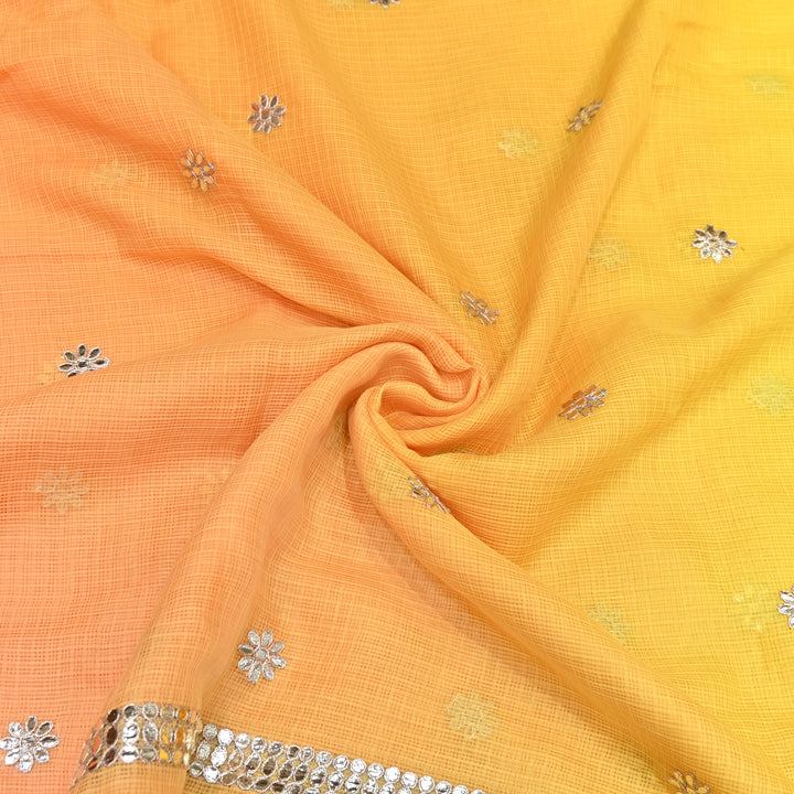 Kota Zari Foil Embroidery Fabric – Lightweight Designer Ethnic Fabric 200156-2
