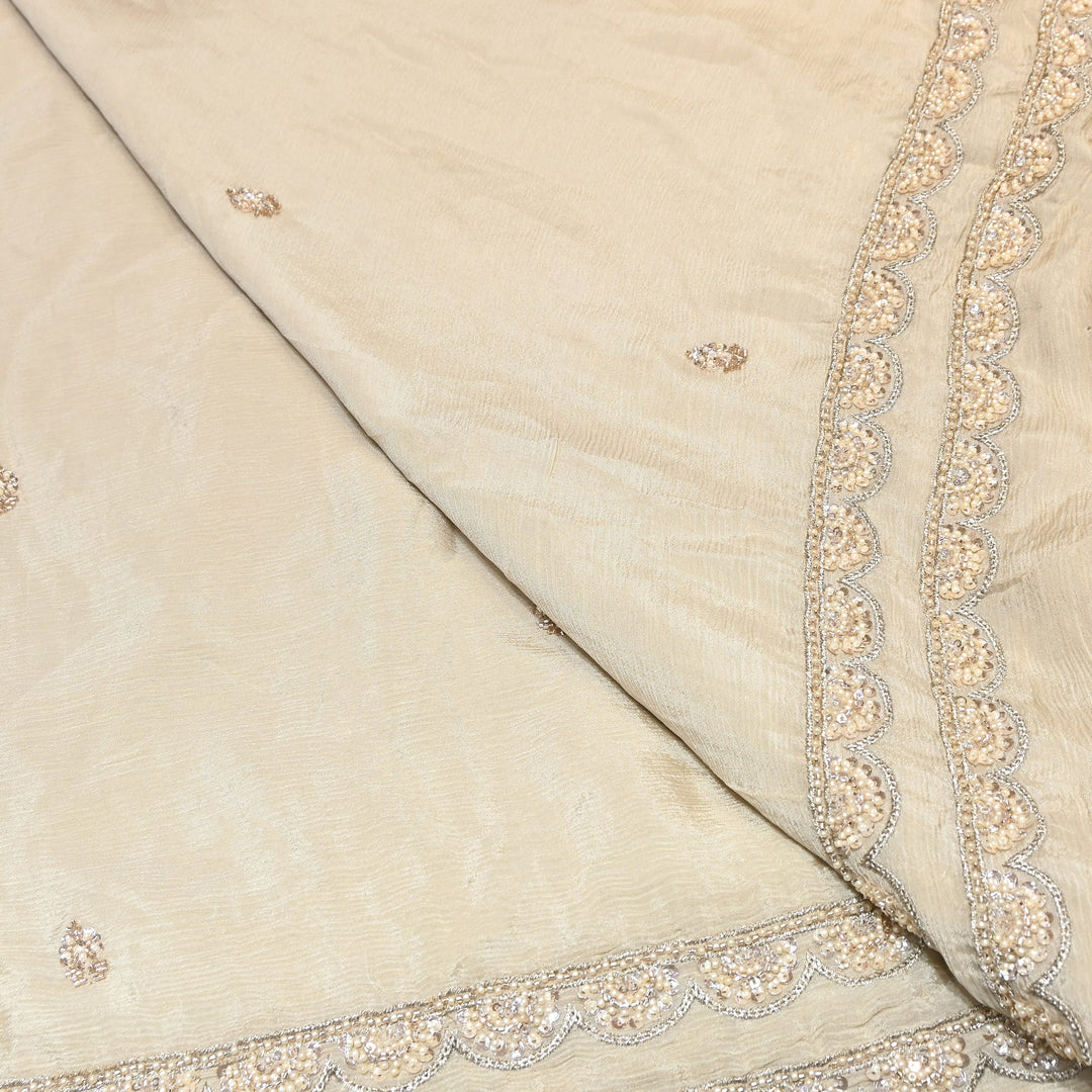 Premium Chinon Moti & Sequence Embroidery Dupatta Fabric | Designer Fabric - V2652C-5
