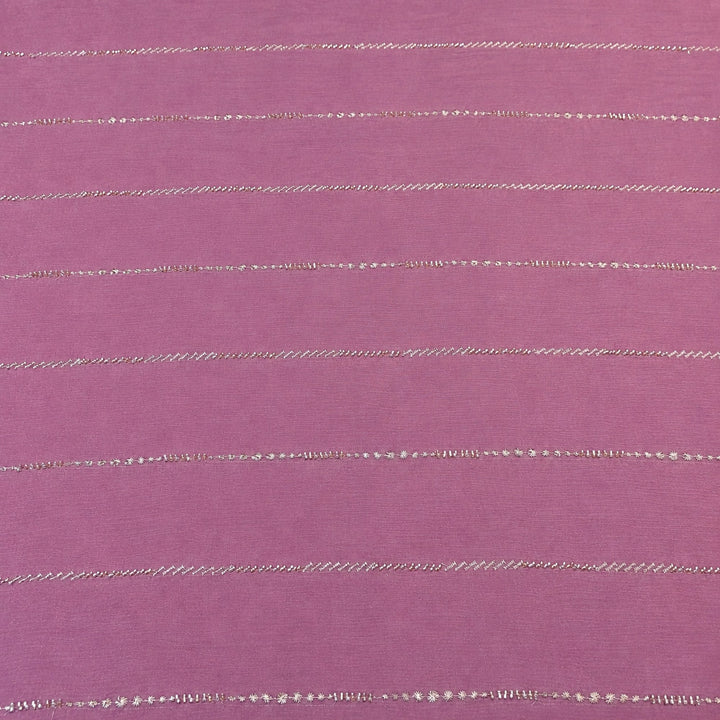 Premium Chinon Zari & Moti Work  Stripe Embroidery Fabric | Designer Fabric - V2616C-1