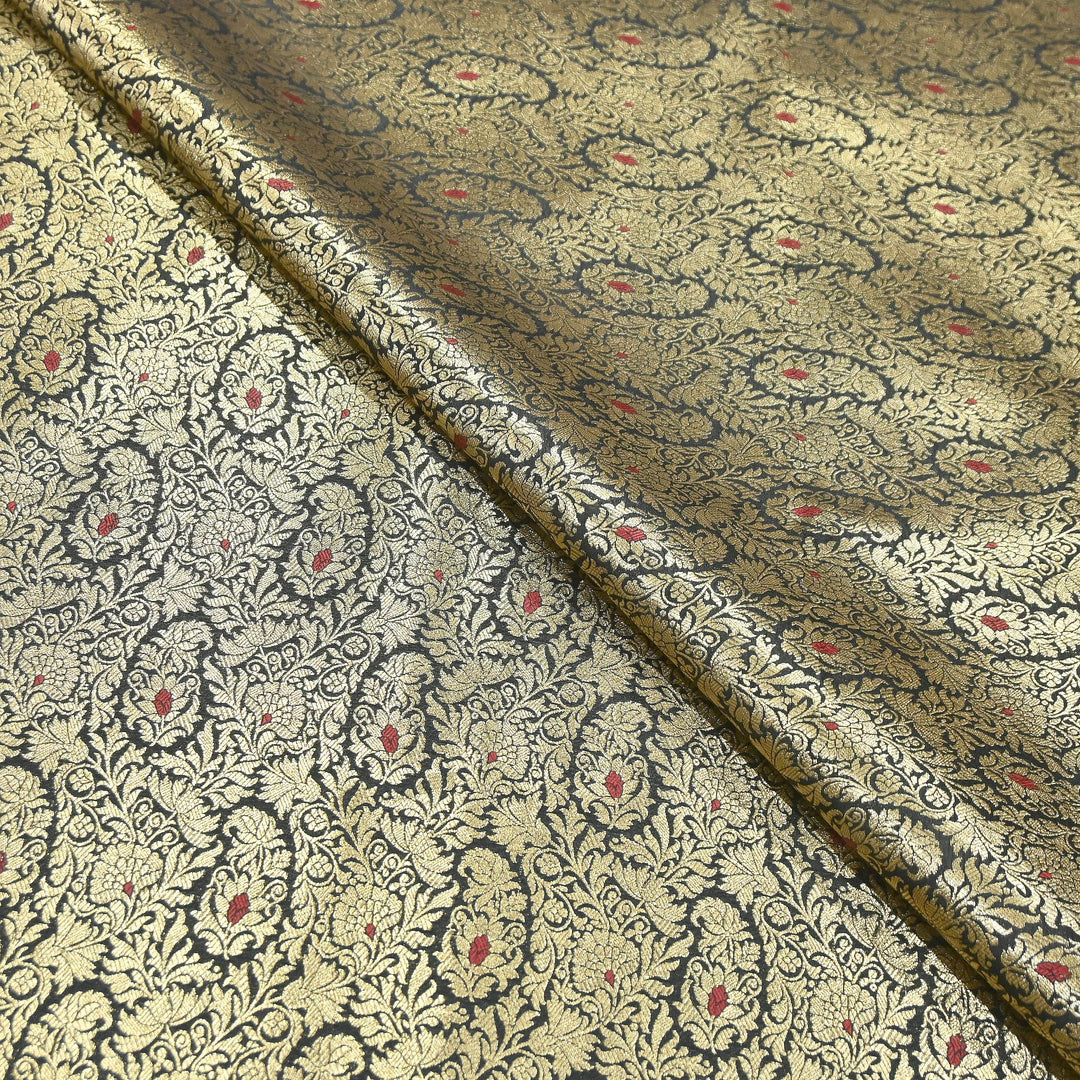 Premium Satin Mina Zari Brocade Fabric | Designer Fabric | ZZ1217-1