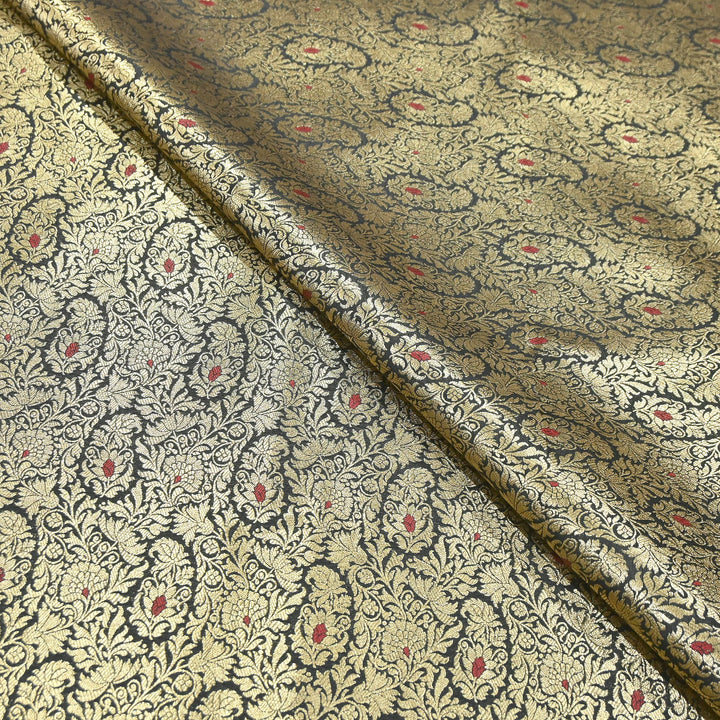 Premium Satin Mina Zari Brocade Fabric | Designer Fabric | ZZ1217-1