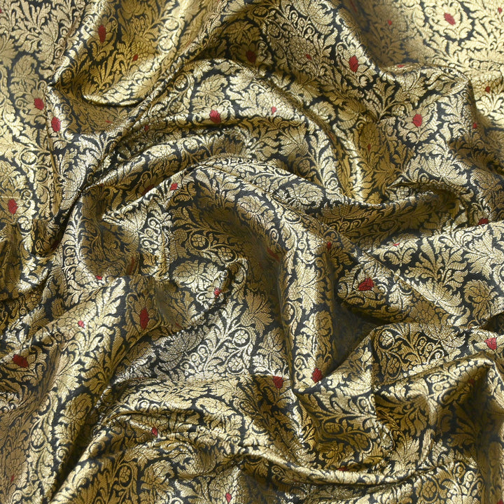 Premium Satin Mina Zari Brocade Fabric | Designer Fabric | ZZ1217-1