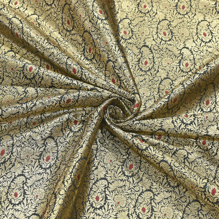 Premium Satin Mina Zari Brocade Fabric | Designer Fabric | ZZ1217-1