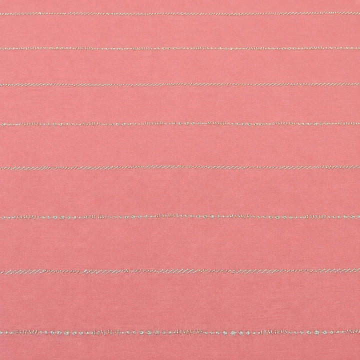Premium Chinon Zari & Moti Work  Stripe Embroidery Fabric | Designer Fabric - V2616C-2