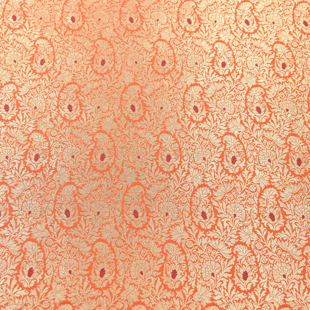 Premium Satin Mina Zari Brocade Fabric | Designer Fabric | ZZ1217-2