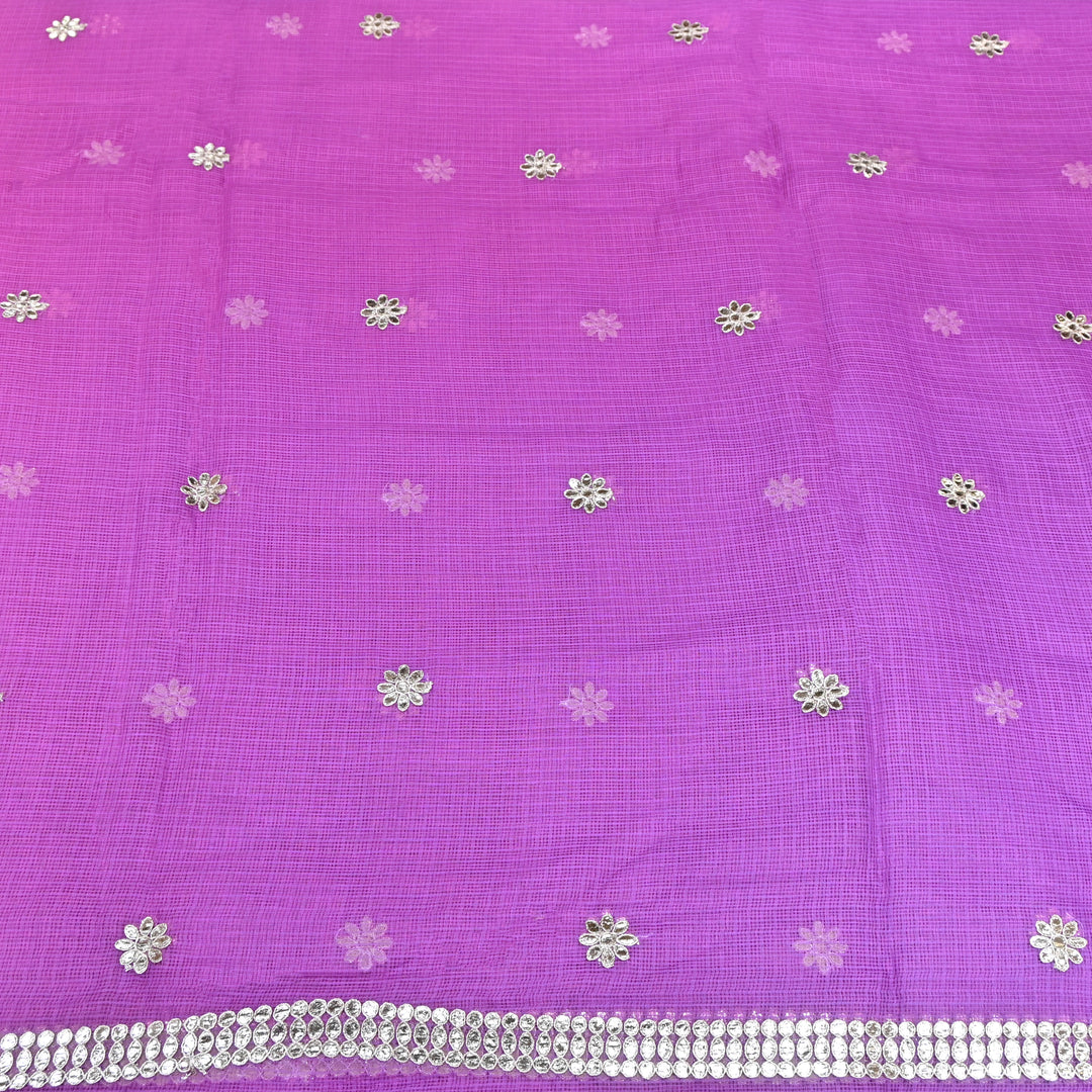 Kota Zari Foil Embroidery Fabric – Lightweight Designer Ethnic Fabric 200156-1