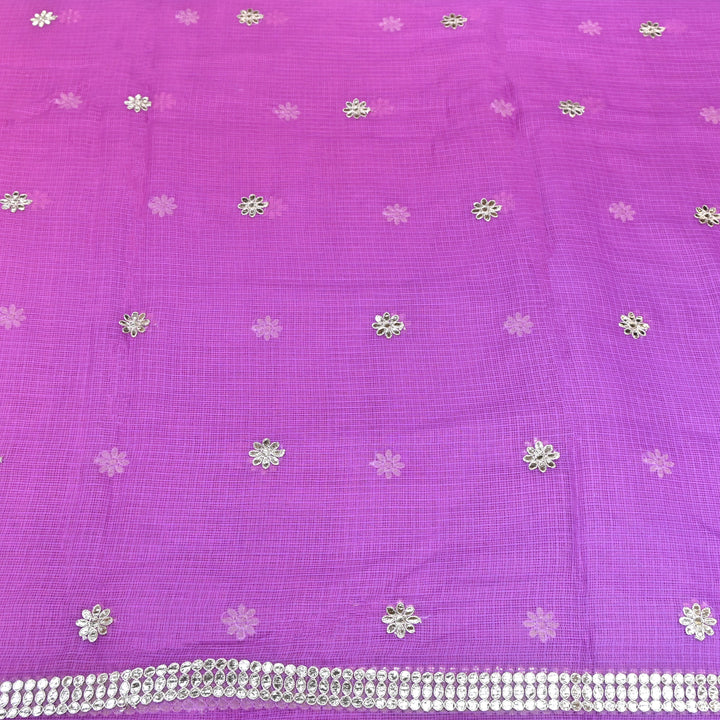 Kota Zari Foil Embroidery Fabric – Lightweight Designer Ethnic Fabric 200156-1