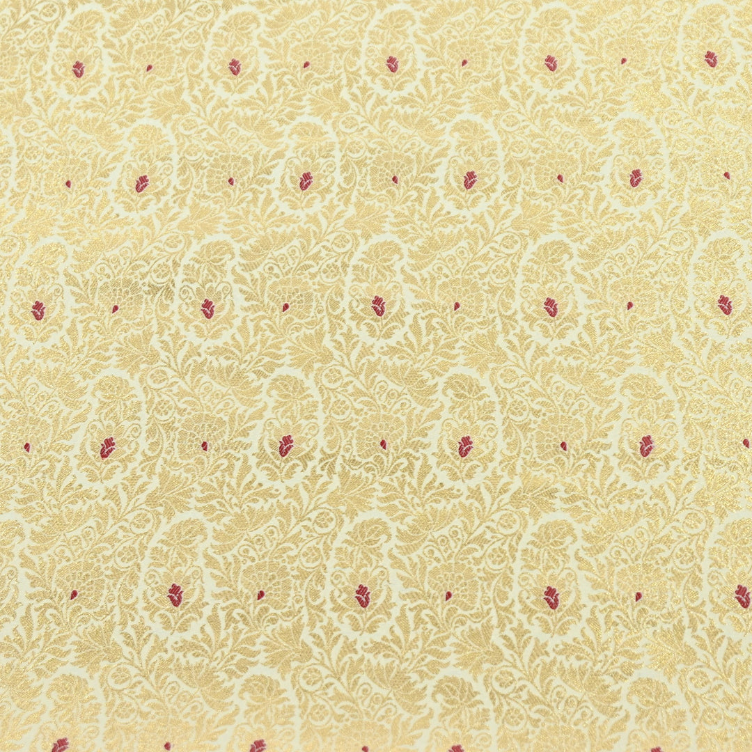 Premium Satin Mina Zari Brocade Fabric | Designer Fabric | ZZ1217-4