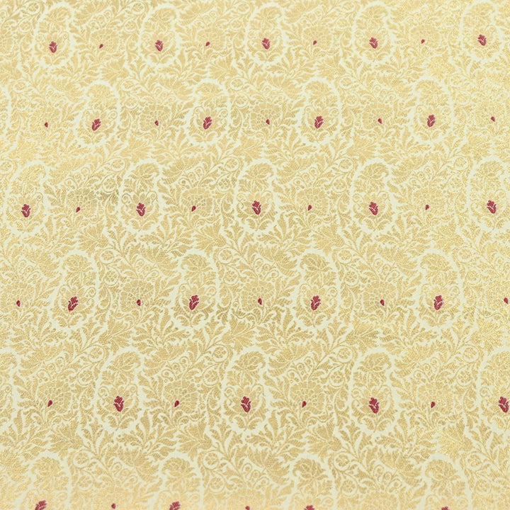Premium Satin Mina Zari Brocade Fabric | Designer Fabric | ZZ1217-4
