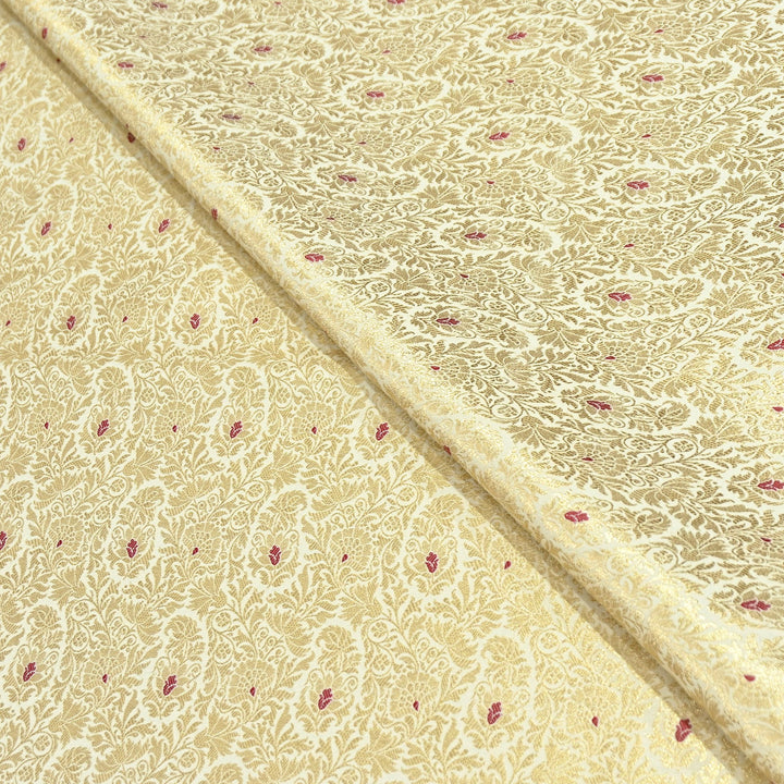 Premium Satin Mina Zari Brocade Fabric | Designer Fabric | ZZ1217-4