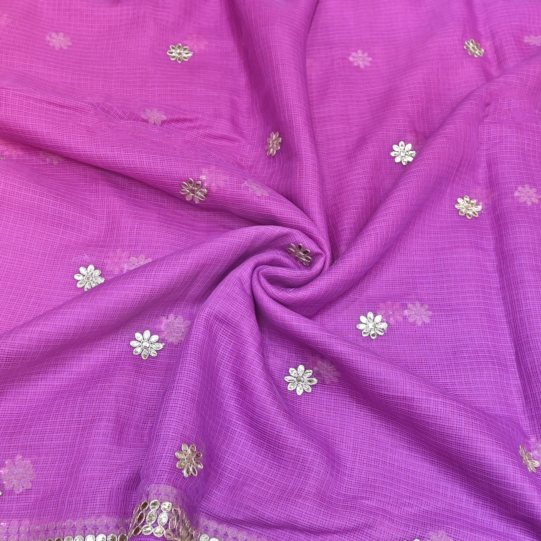 Kota Zari Foil Embroidery Fabric – Lightweight Designer Ethnic Fabric 200156-1