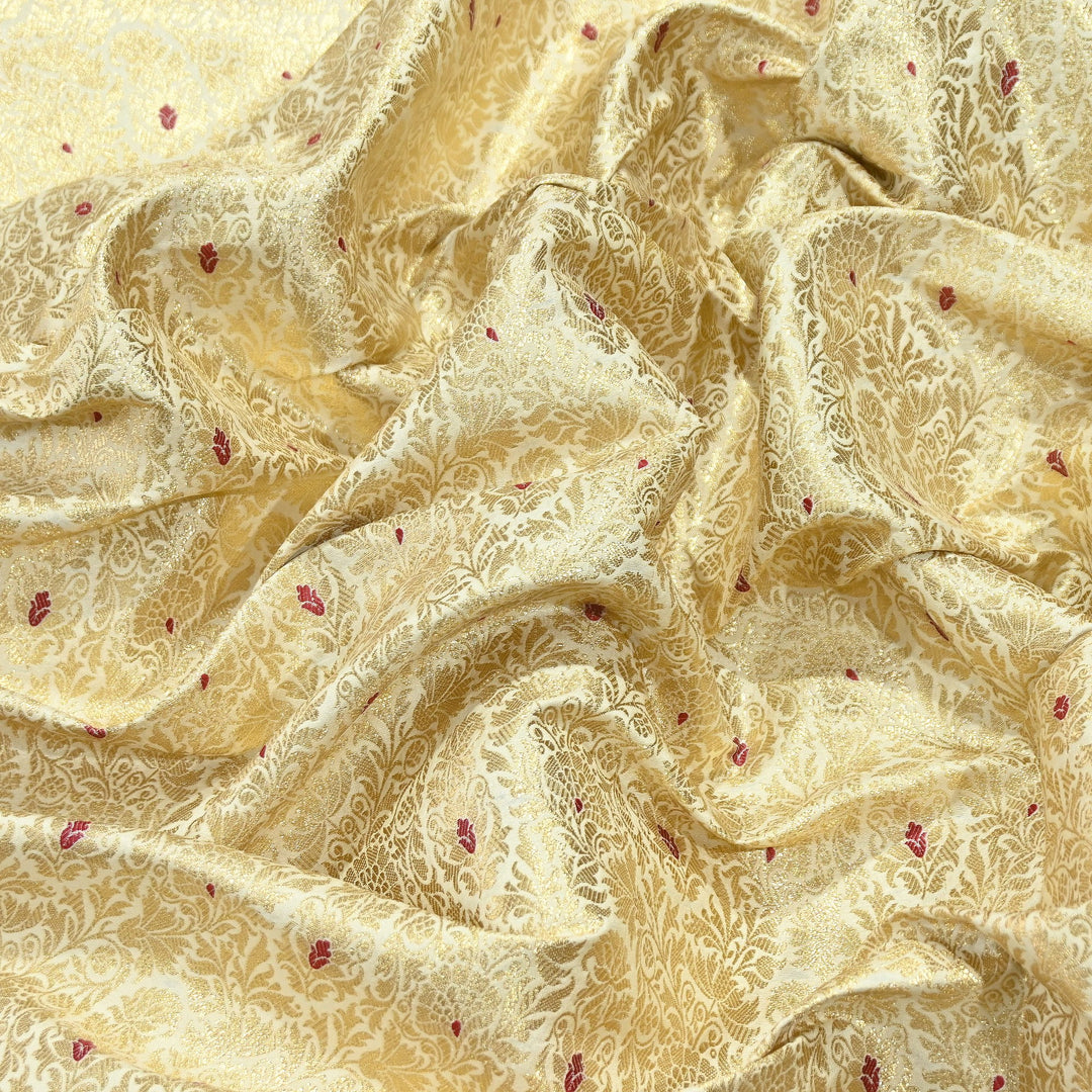 Premium Satin Mina Zari Brocade Fabric | Designer Fabric | ZZ1217-4