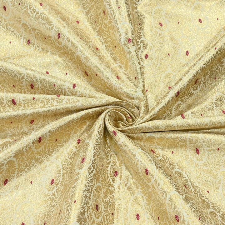 Premium Satin Mina Zari Brocade Fabric | Designer Fabric | ZZ1217-4