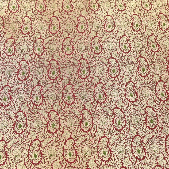 Premium Satin Mina Zari Brocade Fabric | Designer Fabric | ZZ1217-5