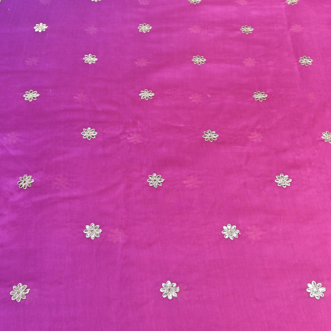 Silk Chanderi Zari Foil Embroidery Fabric – Premium Designer Ethnic Fabric 200154-1