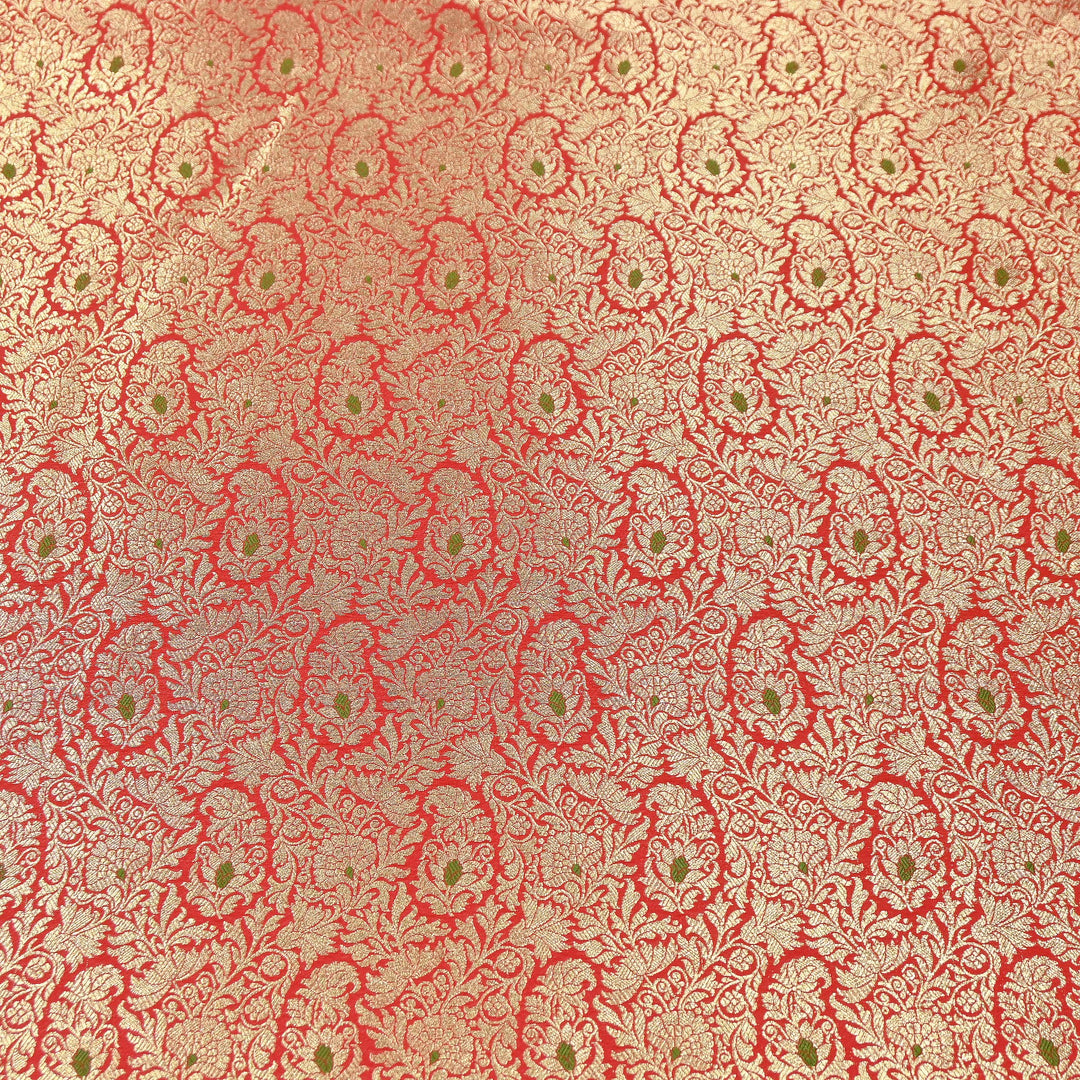 Premium Satin Mina Zari Brocade Fabric | Designer Fabric | ZZ1217-7