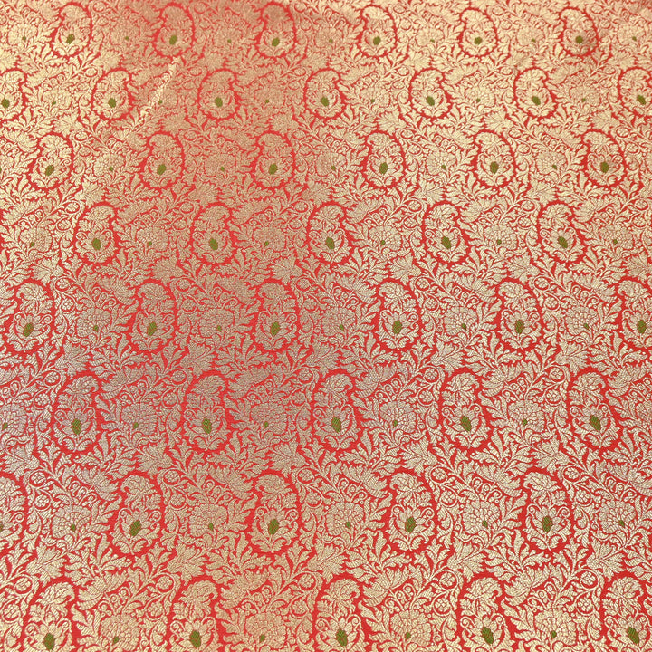 Premium Satin Mina Zari Brocade Fabric | Designer Fabric | ZZ1217-7