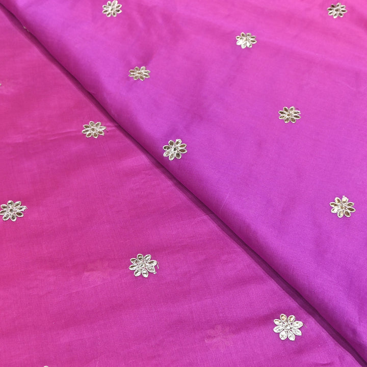 Silk Chanderi Zari Foil Embroidery Fabric – Premium Designer Ethnic Fabric 200154-1