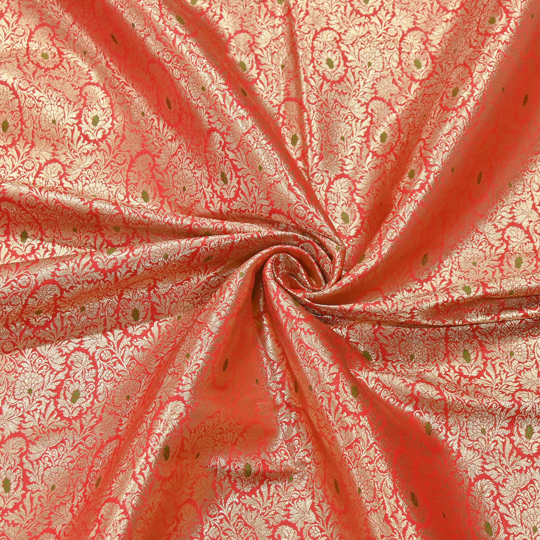 Premium Satin Mina Zari Brocade Fabric | Designer Fabric | ZZ1217-7