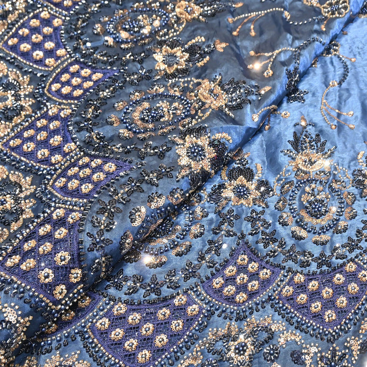 Imported Handwork Embroidery Fabric 60" | Designer Fabrics | AF6819-01