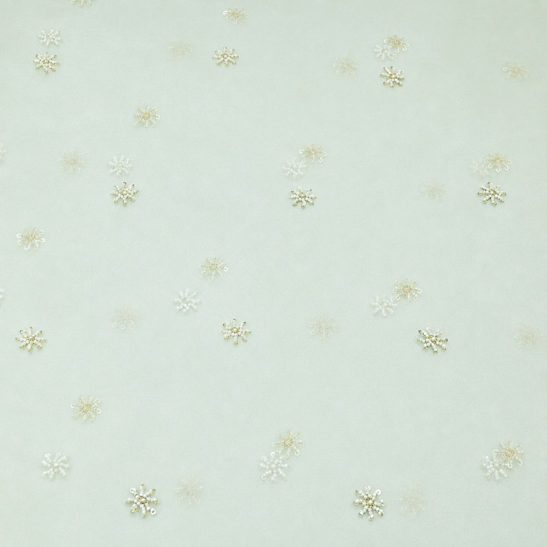 Silk Organza Moti & Sequence Embroidery Designer Fabric- PA2178-1