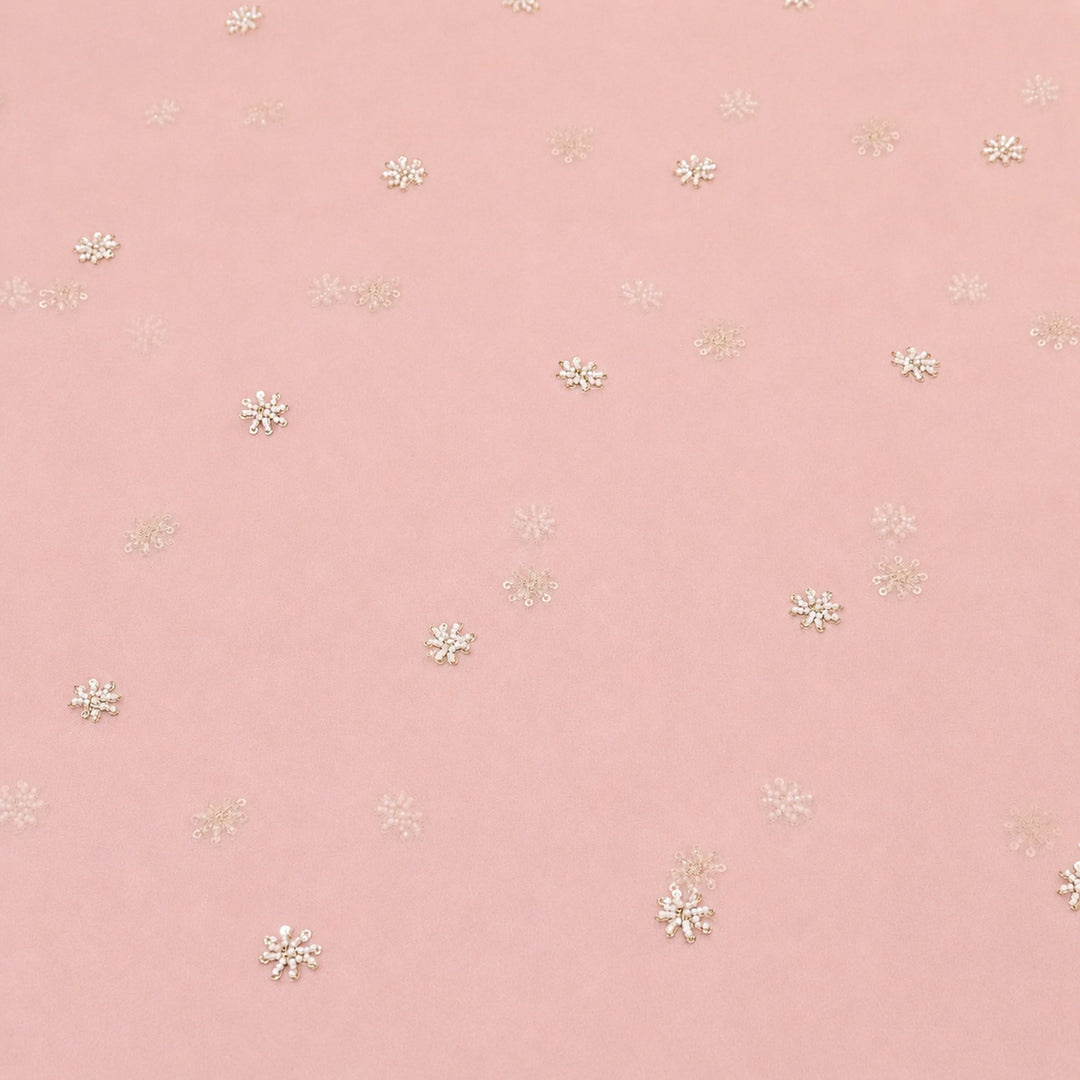 Silk Organza Moti & Sequence Embroidery Designer Fabric- PA2178-2