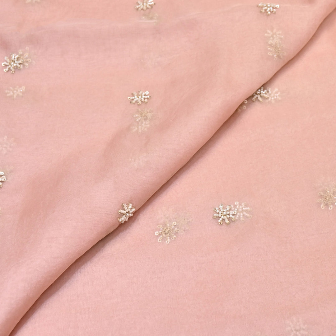 Silk Organza Moti & Sequence Embroidery Designer Fabric- PA2178-2
