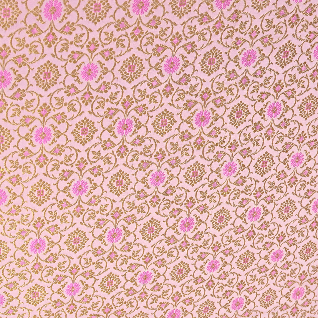 Premium Satin Zari Ideal Brocade Fabric | Luxury Traditional Designer Brocade Fabric | HS0081-3