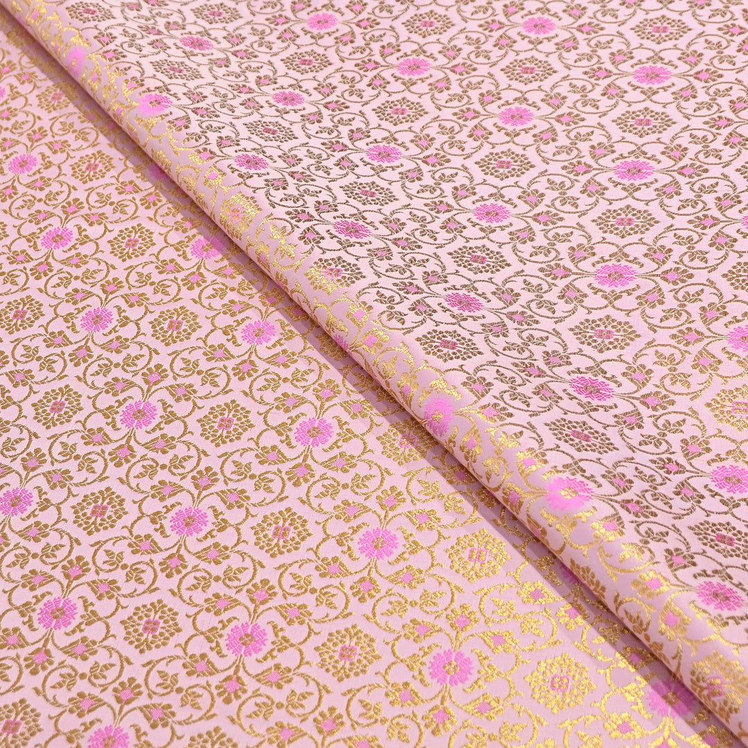 Premium Satin Zari Ideal Brocade Fabric | Luxury Traditional Designer Brocade Fabric | HS0081-3