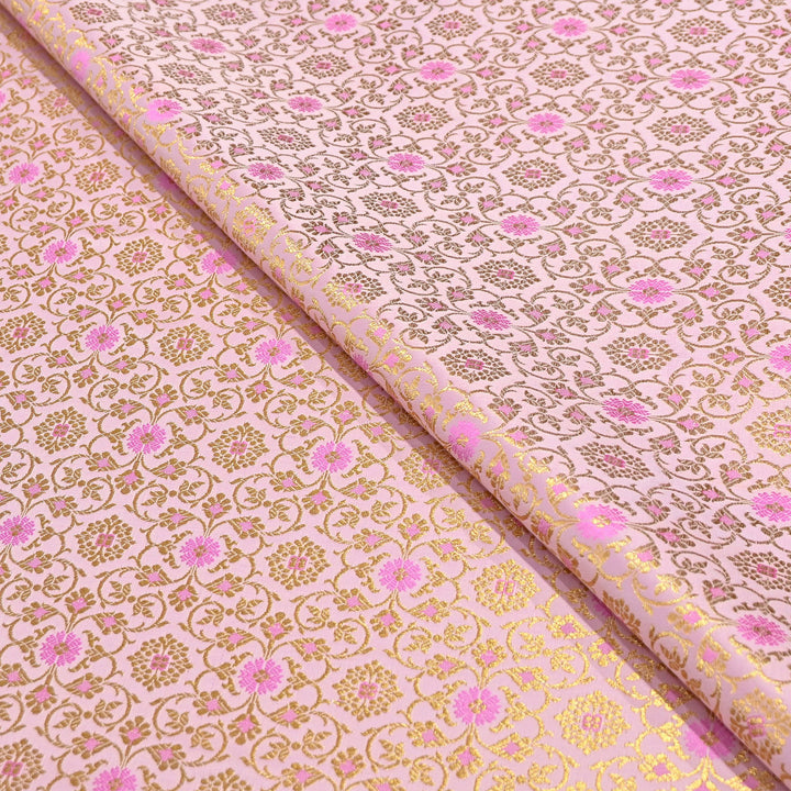 Premium Satin Zari Ideal Brocade Fabric | Luxury Traditional Designer Brocade Fabric | HS0081-3