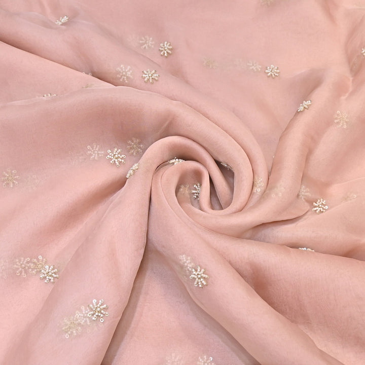 Silk Organza Moti & Sequence Embroidery Designer Fabric- PA2178-2
