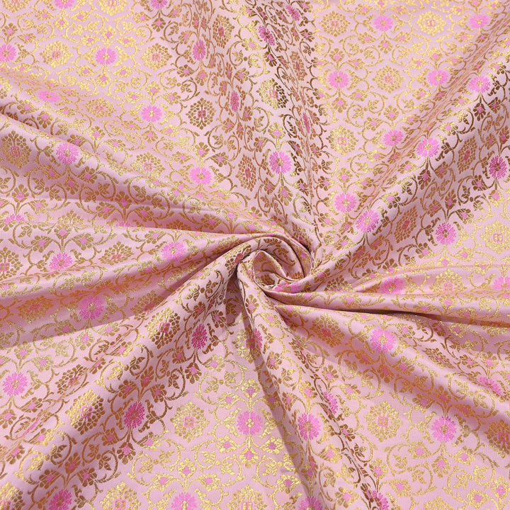 Premium Satin Zari Ideal Brocade Fabric | Luxury Traditional Designer Brocade Fabric | HS0081-3