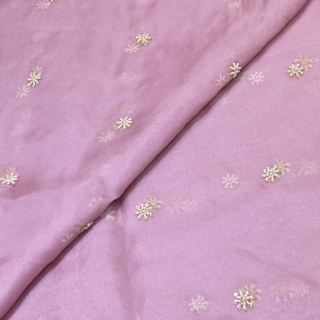 Silk Organza Moti & Sequence Embroidery Designer Fabric- PA2178-4