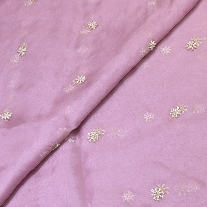 Silk Organza Moti & Sequence Embroidery Designer Fabric- PA2178-4