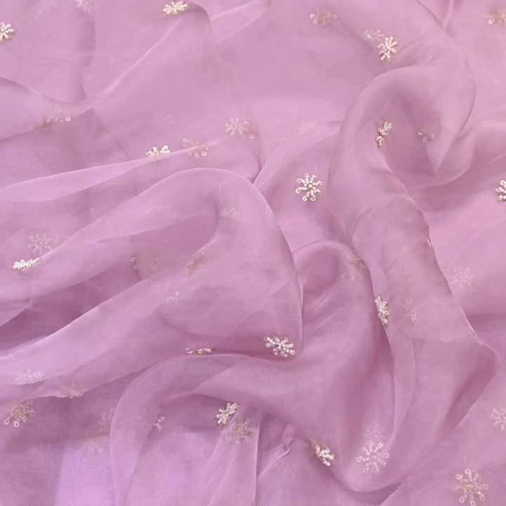 Silk Organza Moti & Sequence Embroidery Designer Fabric- PA2178-4