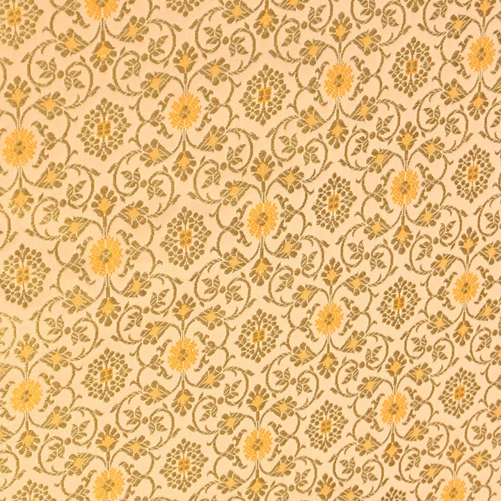 Premium Satin Zari Ideal Brocade Fabric | Luxury Traditional Designer Brocade Fabric | HS0081-4