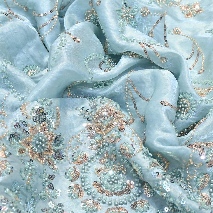 Imported Handwork Embroidery Fabric 60" | Designer Fabrics | AF6819-07
