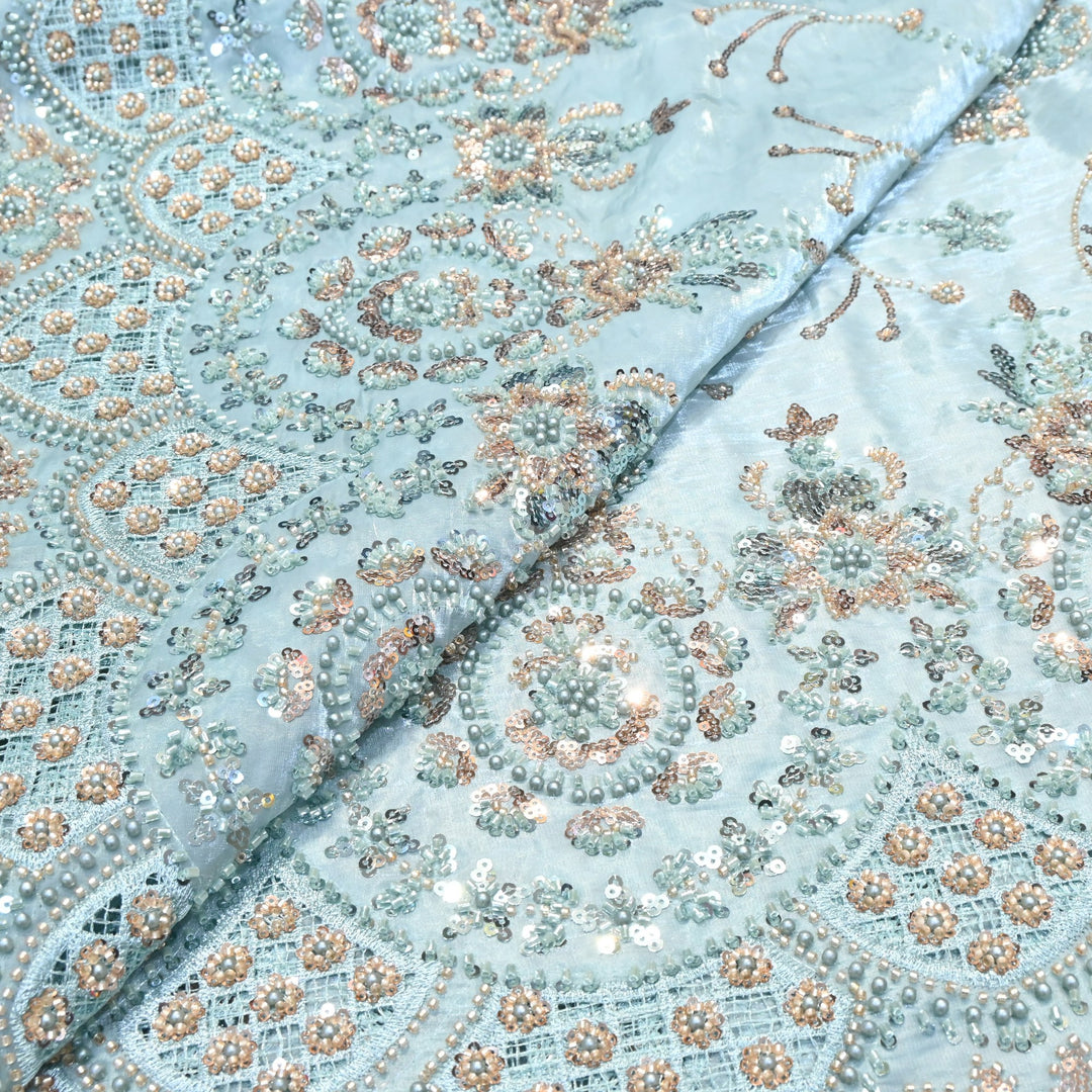 Imported Handwork Embroidery Fabric 60" | Designer Fabrics | AF6819-07