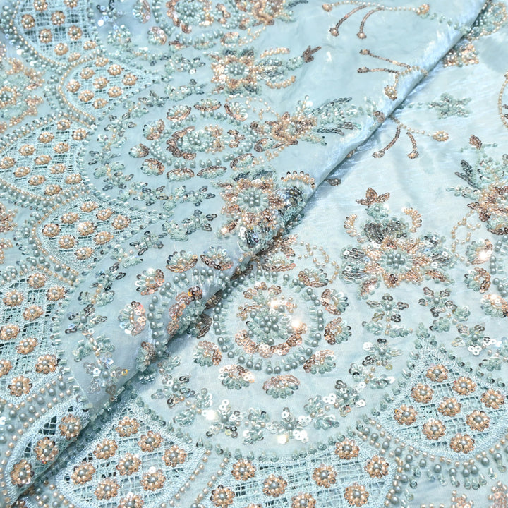 Imported Handwork Embroidery Fabric 60" | Designer Fabrics | AF6819-07