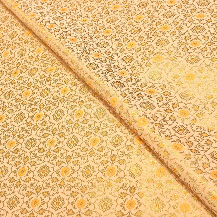 Premium Satin Zari Ideal Brocade Fabric | Luxury Traditional Designer Brocade Fabric | HS0081-4