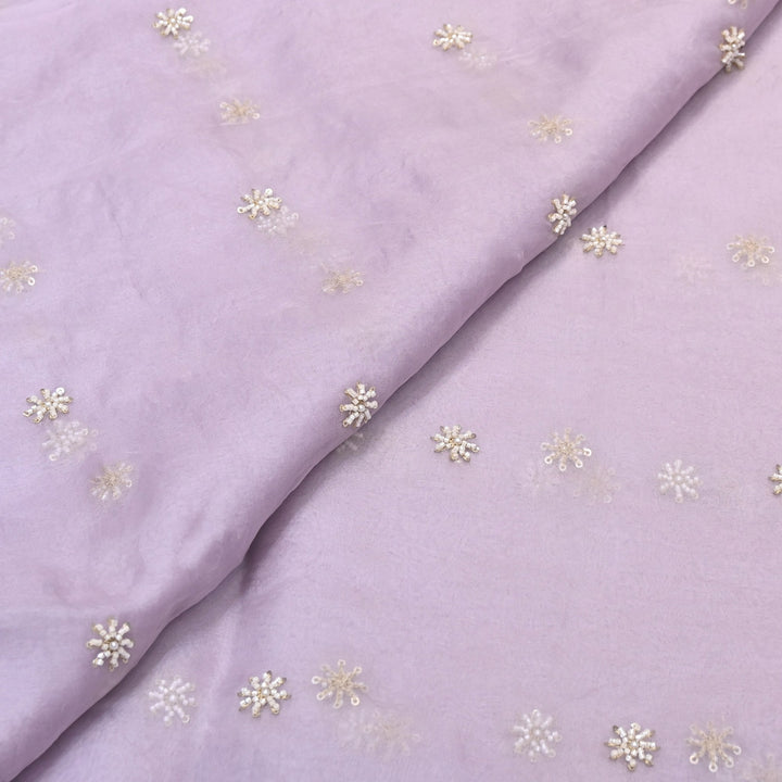 Silk Organza Moti & Sequence Embroidery Designer Fabric- PA2178-3