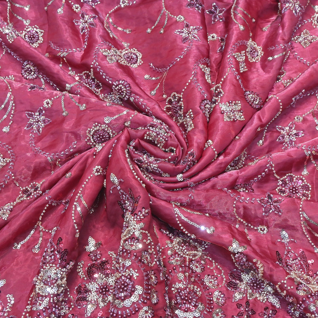 Imported Handwork Embroidery Fabric 60" | Designer Fabrics | AF6819-08
