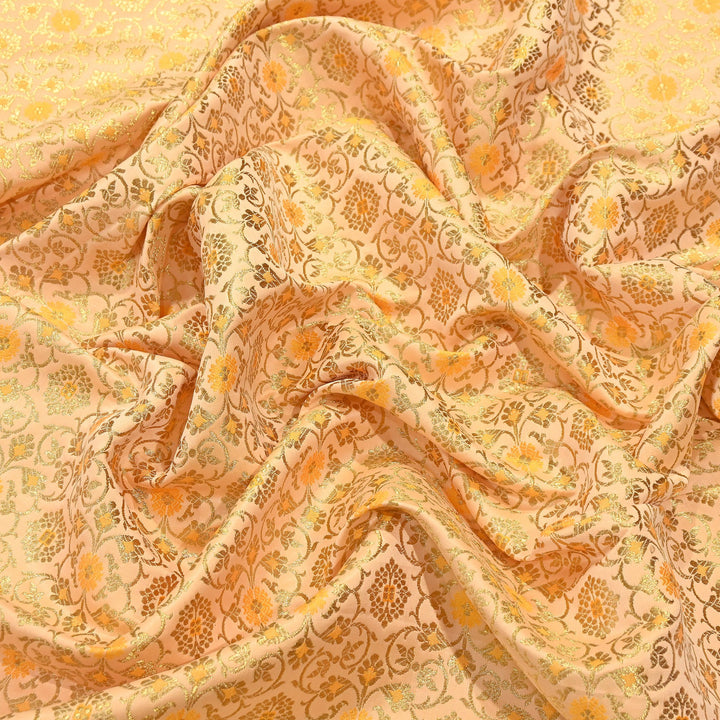 Premium Satin Zari Ideal Brocade Fabric | Luxury Traditional Designer Brocade Fabric | HS0081-4