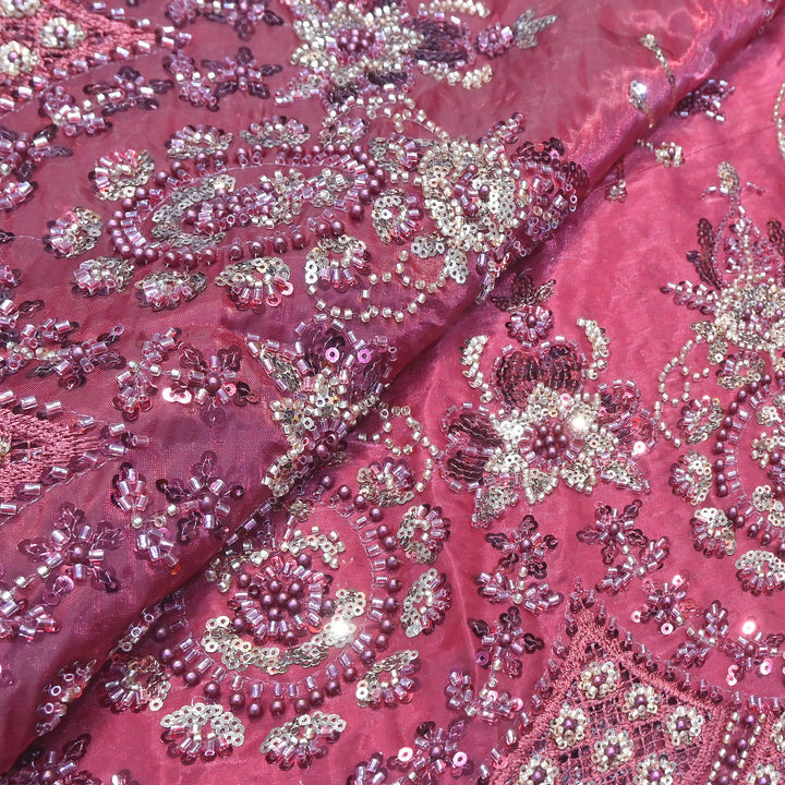 Imported Handwork Embroidery Fabric 60" | Designer Fabrics | AF6819-08