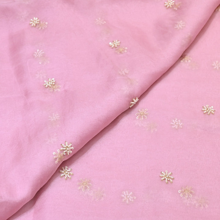 Silk Organza Moti & Sequence Embroidery Designer Fabric- PA2178-5